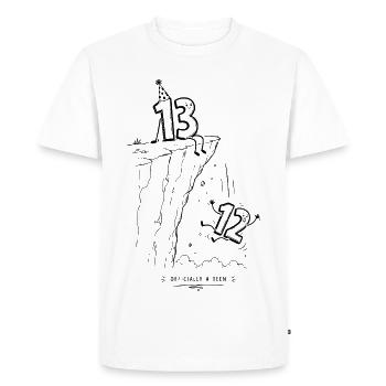 Level 13 Unlocked | 13 Year Anniversary Gift - Men's Premium Organic T-Shirt - white - Front - Nico (187cm)