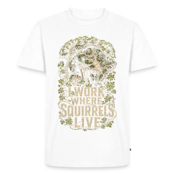 Arboristes Entretien des arbres Je travaille Là où vivent les écureuils - T-shirt Premium bio Homme - blanc - Devant - Nico (187cm)