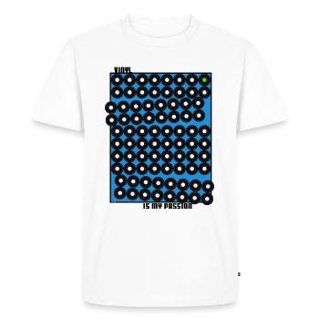Le vinyle est ma passion (bleu) - T-shirt Premium bio Homme - blanc - Devant - Nico (187cm)