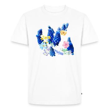 Fleurs,Fleur,Printemps,Fleurs,Jacinthes - T-shirt Premium bio Homme - blanc - Devant - Nico (187cm)
