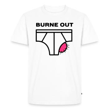 BURN OUT - T-shirt Premium bio Homme - blanc - Devant - Nico (187cm)