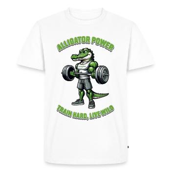 Maxime l'alligator - T-shirt Premium bio Homme - blanc - Devant - Nico (187cm)