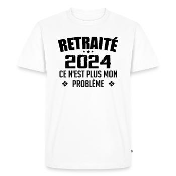 Humour Cadeau Retraité 2024 - Retraité En 2024 - T-shirt Premium bio Homme - blanc - Devant - Nico (187cm)