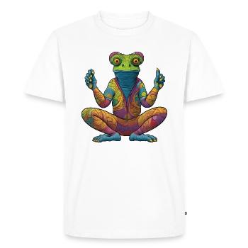 Yoga Chameleon - Men's Premium Organic T-Shirt - white - Front - Nico (187cm)