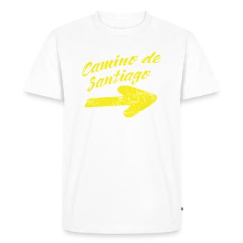 Chemin de Saint-Jacques-de-Compostelle - T-shirt Premium bio Homme - blanc - Devant - Nico (187cm)