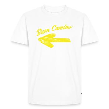 Jakobsweg buen camino gelber Pfeil - Männer Premium Bio T-Shirt - Weiß - Vorne - Nico (187cm)