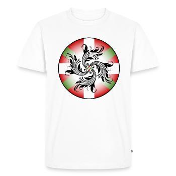 Croix Basque Lauburu - T-shirt Premium bio Homme - blanc - Devant - Nico (187cm)