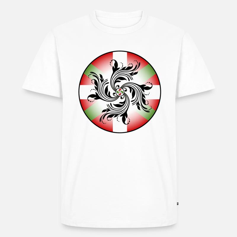 Croix Basque Lauburu - T-shirt Premium bio Homme - blanc