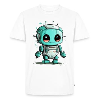 Tok le petit robot - T-shirt Premium bio Homme - blanc - Devant - Nico (187cm)