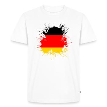 Drapeau Allemagne Drapeau allemand utilisé look home - T-shirt Premium bio Homme - blanc - Devant - Nico (187cm)