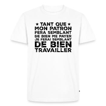 Quote Work Colleague Humor - Men's Premium Organic T-Shirt - white - Front - Nico (187cm)