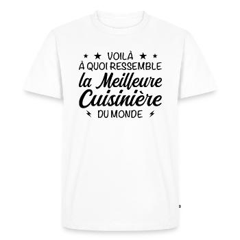Meilleure cuisinière au monde - Idée cadeau - T-shirt Premium bio Homme - blanc - Devant - Nico (187cm)