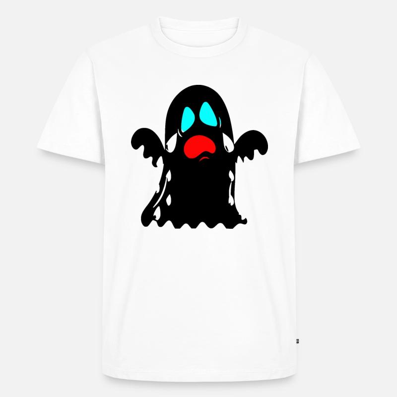 Geist Ghost Cartoon Comic - Männer Premium Bio T-Shirt - Weiß
