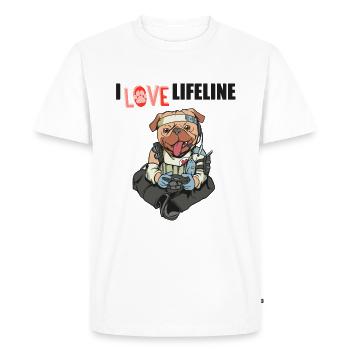Ligne de vie Apex - T-shirt Premium bio Homme - blanc - Devant - Nico (187cm)