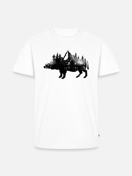 Vildsvin - Ekologisk premium-T-shirt herr - vit