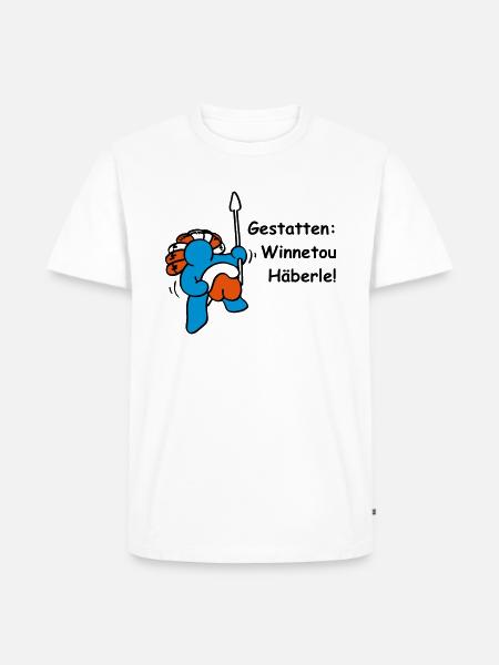 Winnetou Häberle - Männer Premium Bio T-Shirt - Weiß