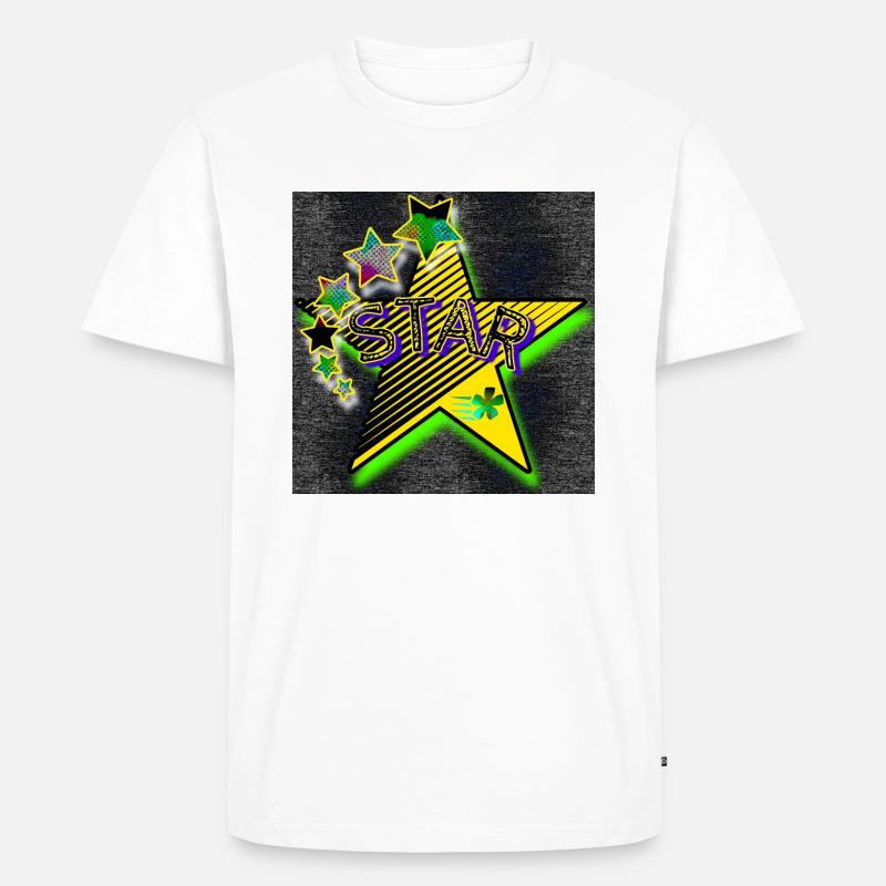 STAR - STERNCHEN - Männer Premium Bio T-Shirt - Weiß