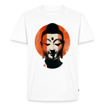 Bouddha calme - T-shirt Premium bio Homme - blanc - Devant - Nico (187cm)