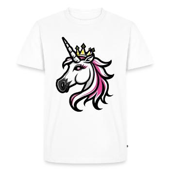 Unicorn Head Crown - Men's Premium Organic T-Shirt - white - Front - Nico (187cm)