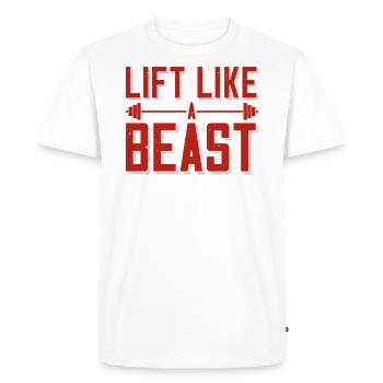 Bodybuilder Lift Like A Beast Outfit Barbell - Men's Premium Organic T-Shirt - white - Front - Nico (187cm)