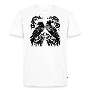 Odin's Ravens Hugin and Munin Tribal Tattoo Vikings - Men's Premium Organic T-Shirt - white - Front - Nico (187cm)