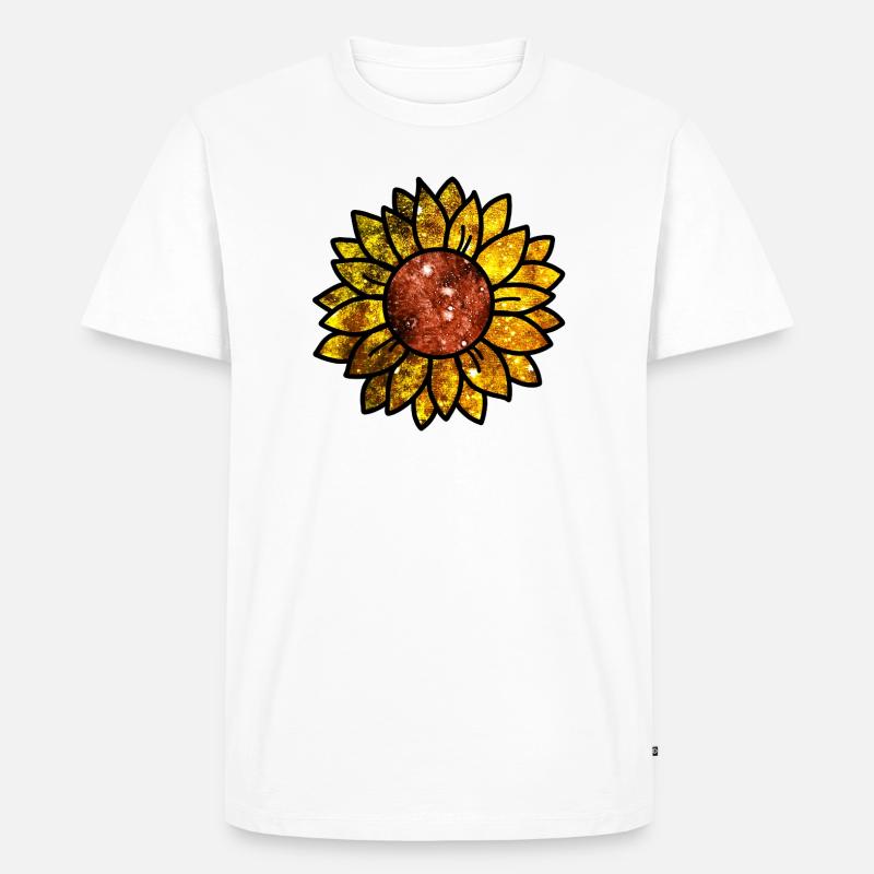 Kosmische Sonnenblume - Männer Premium Bio T-Shirt - Weiß