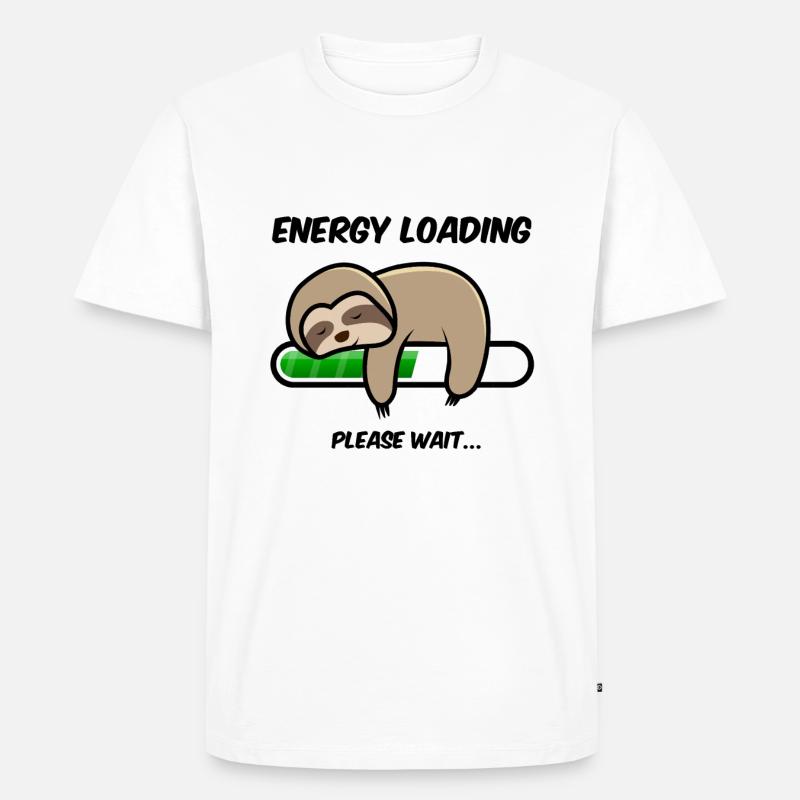 Sloth energy loading... please wait - Men's Premium Organic T-Shirt - white