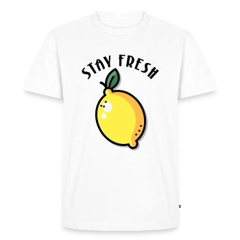 Stay Fresh Lemon Summer Fruit - Men's Premium Organic T-Shirt - white - Front - Nico (187cm)