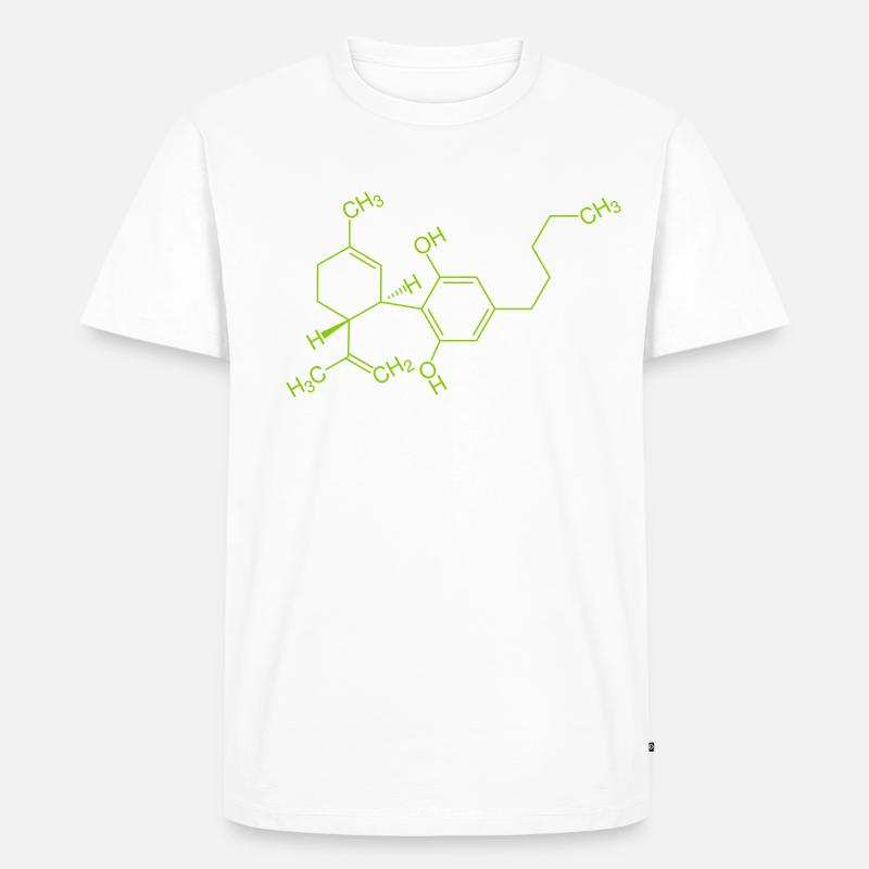 CBD Strukturformel - Männer Premium Bio T-Shirt - Weiß