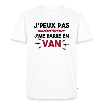 J'peux Pas J'me Barre en Van Cadeau Anniversaire - T-shirt Premium bio Homme - blanc - Devant - Nico (187cm)