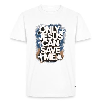 Only Jesus can save me Christian design - Men's Premium Organic T-Shirt - white - Front - Nico (187cm)