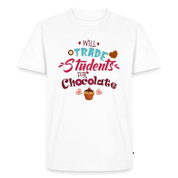 Échange d'étudiants contre un professeur de chocolat - T-shirt Premium bio Homme - blanc - Devant - Nico (187cm)