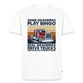 Certains grands-pères jouent au Bingo Real Grandpas Drive Truck - T-shirt Premium bio Homme - blanc - Devant - Nico (187cm)