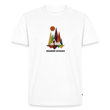 Randonner Woman Randonnée - T-shirt Premium bio Homme - blanc - Devant - Nico (187cm)
