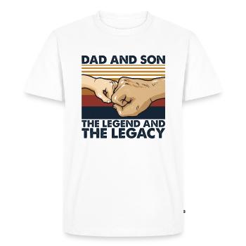 Dad and Son The Legend And The Legacy Vintage - Men's Premium Organic T-Shirt - white - Front - Nico (187cm)