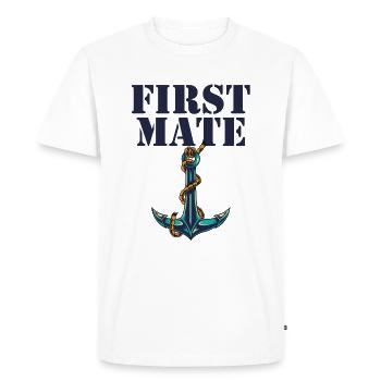 Premier match de Papa Mate - T-shirt Premium bio Homme - blanc - Devant - Nico (187cm)