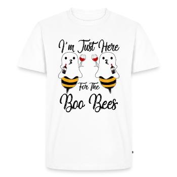 Halloween I'm Just Here For The Boo Bees T Shirt - Men's Premium Organic T-Shirt - white - Front - Nico (187cm)