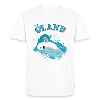 Öland Holiday Phoque de l’île de la mer Baltique - T-shirt Premium bio Homme - blanc - Devant - Nico (187cm)