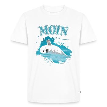 Moin Mer du Nord Mer Baltique Vacances Île Seal Seal - T-shirt Premium bio Homme - blanc - Devant - Nico (187cm)