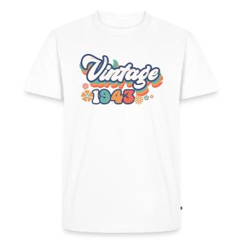 1943 Birthday 80 Years Vintage - Men's Premium Organic T-Shirt - white - Front - Nico (187cm)