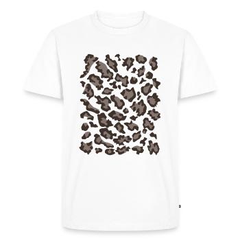 Motif léopard des neiges sombre - T-shirt Premium bio Homme - blanc - Devant - Nico (187cm)