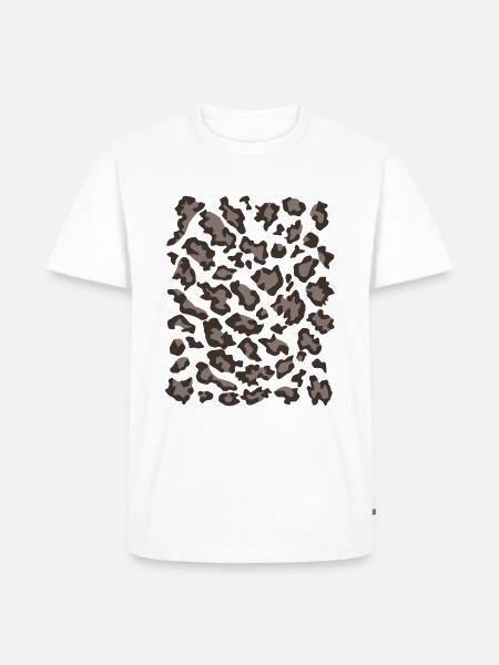 Snow leopard pattern dark - Men's Premium Organic T-Shirt - white