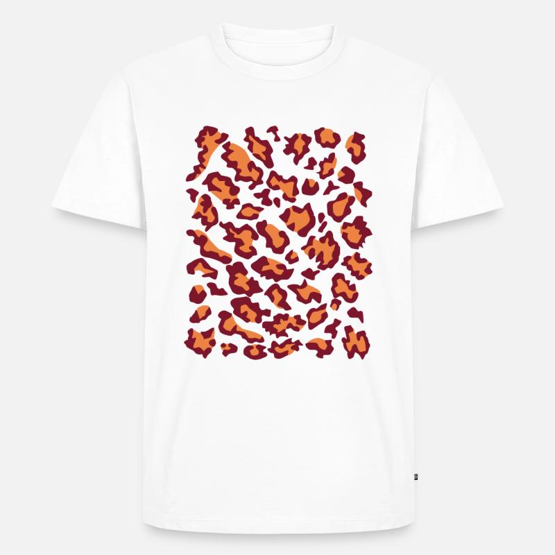 Leopard rot orange - Männer Premium Bio T-Shirt - Weiß