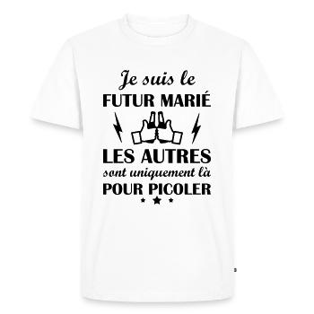 Je suis le futur marié, EVG,enterrement vie garçon - T-shirt Premium bio Homme - blanc - Devant - Nico (187cm)