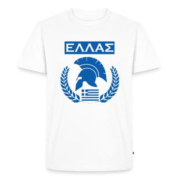 GREECE / HELLAS (1) - Men's Premium Organic T-Shirt - white - Front - Nico (187cm)