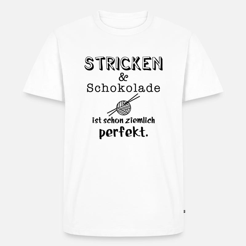 stricken und schokolade - Männer Premium Bio T-Shirt - Weiß