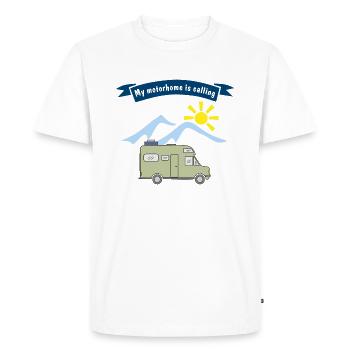 mon camping-car appelle - T-shirt Premium bio Homme - blanc - Devant - Nico (187cm)