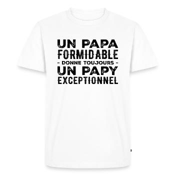 Terrific Dad Gives an Exceptional Grandpa - Men's Premium Organic T-Shirt - white - Front - Nico (187cm)