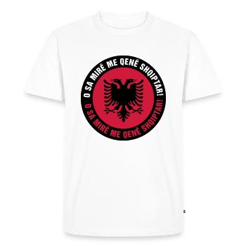 001 Albania - Men's Premium Organic T-Shirt - white - Front - Nico (187cm)