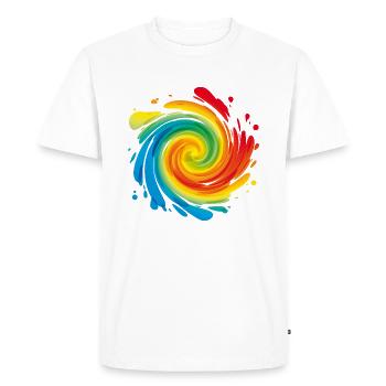 color_swirl - T-shirt Premium bio Homme - blanc - Devant - Nico (187cm)